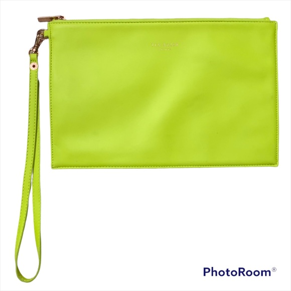 Ted Baker Handbags - 💙 Ted Baker Neon Yellow Faux Leather Clutch Wristlet